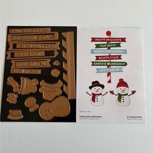 Spellbinders x Simon Hurley North Pole Sentiments Snowman Die Cut Set - EUC